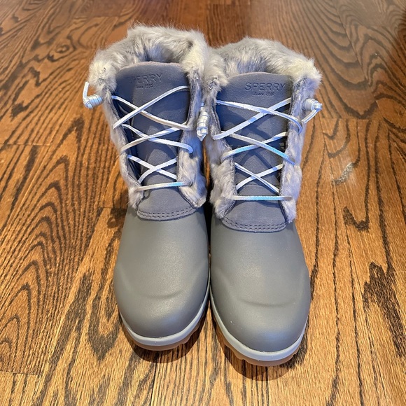 NIB! Sperry Maritime Repel Grey Trim Snow Boots - Picture 3 of 11